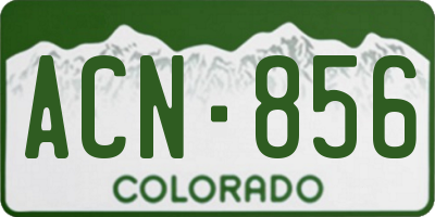 CO license plate ACN856