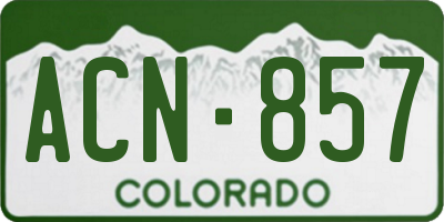 CO license plate ACN857