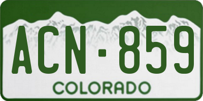 CO license plate ACN859