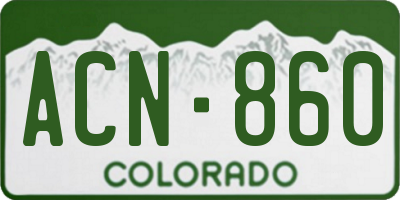 CO license plate ACN860