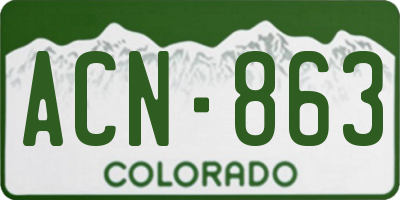 CO license plate ACN863