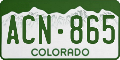 CO license plate ACN865