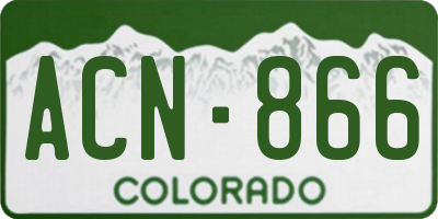 CO license plate ACN866