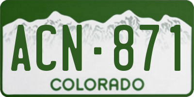 CO license plate ACN871