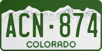 CO license plate ACN874