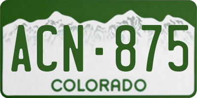 CO license plate ACN875