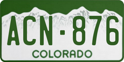 CO license plate ACN876