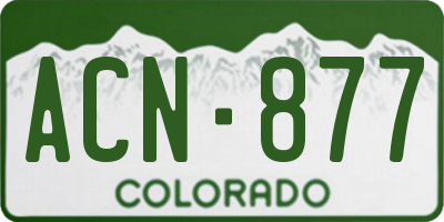 CO license plate ACN877
