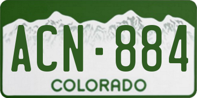 CO license plate ACN884