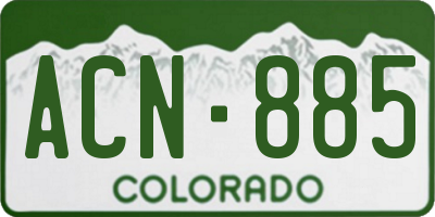CO license plate ACN885