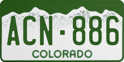 CO license plate ACN886