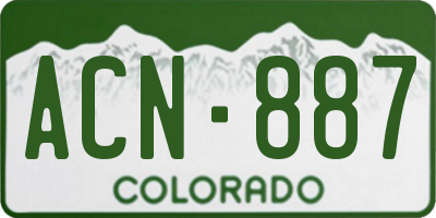 CO license plate ACN887