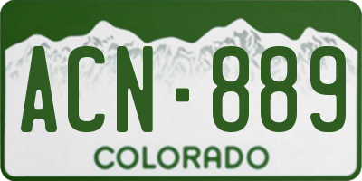 CO license plate ACN889