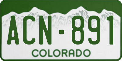 CO license plate ACN891