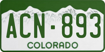 CO license plate ACN893