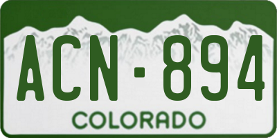 CO license plate ACN894