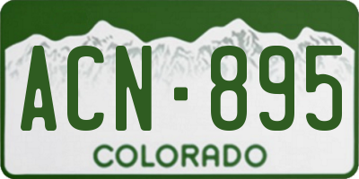 CO license plate ACN895