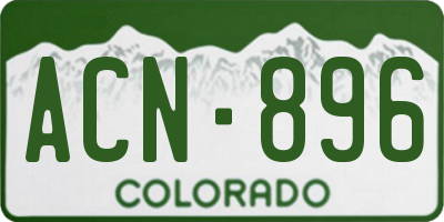CO license plate ACN896