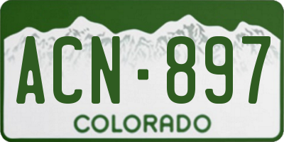 CO license plate ACN897