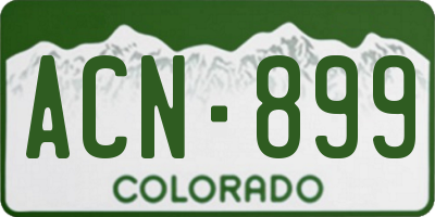 CO license plate ACN899