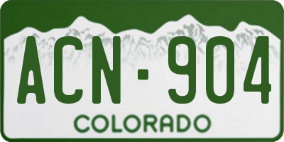 CO license plate ACN904