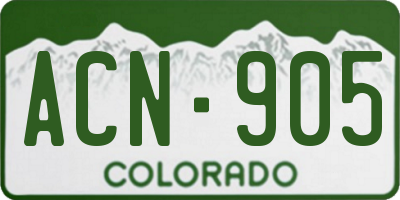CO license plate ACN905