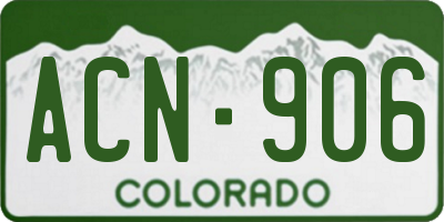 CO license plate ACN906