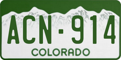 CO license plate ACN914