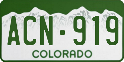 CO license plate ACN919