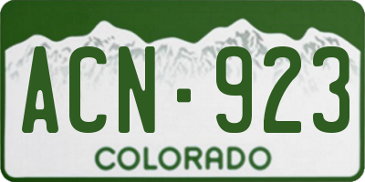 CO license plate ACN923
