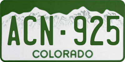 CO license plate ACN925