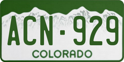 CO license plate ACN929