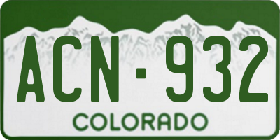 CO license plate ACN932