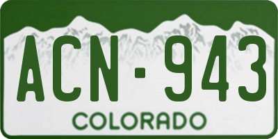 CO license plate ACN943