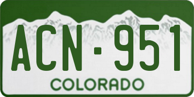 CO license plate ACN951