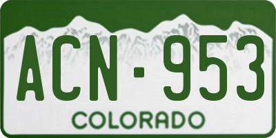 CO license plate ACN953