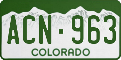 CO license plate ACN963