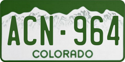 CO license plate ACN964