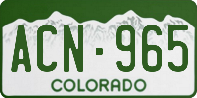 CO license plate ACN965