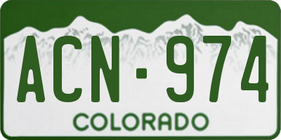 CO license plate ACN974