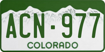 CO license plate ACN977