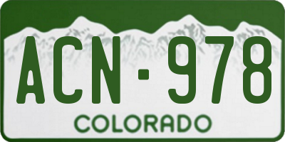 CO license plate ACN978
