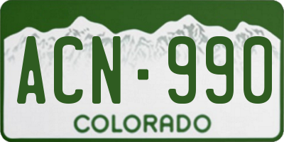 CO license plate ACN990