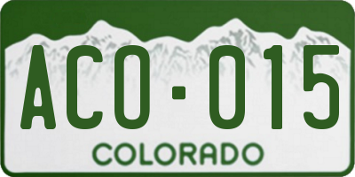 CO license plate ACO015