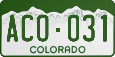 CO license plate ACO031