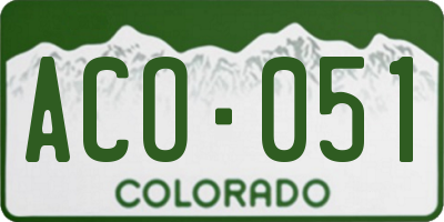 CO license plate ACO051