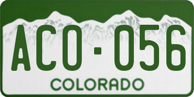 CO license plate ACO056