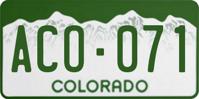 CO license plate ACO071