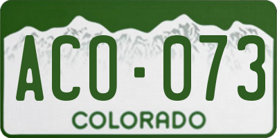 CO license plate ACO073