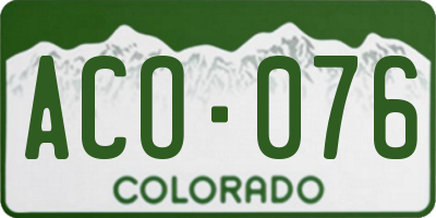 CO license plate ACO076